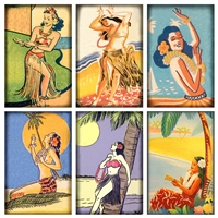 Vintage Hula Girls Mini Matchbox