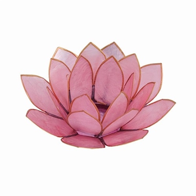 Pastel Pink Lotus Capiz Shell Tea Light Holder