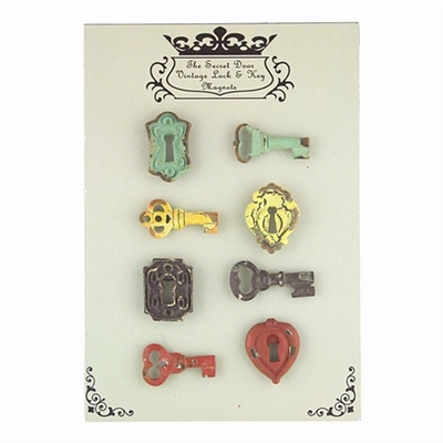 Vintage Lock & Key Magnet Set