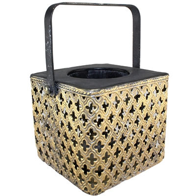 Shadira Black & Gold Metal Lantern