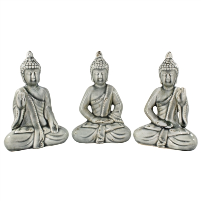 Grey Ceramic Buddha