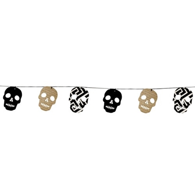 Paper Skull Bunting with Metallic Gold