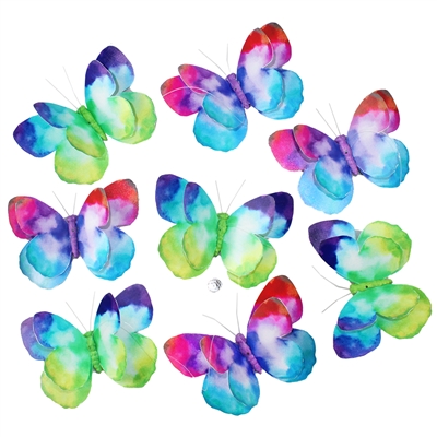 Watercolor Rainbow 3D Paper Butterfly Garland