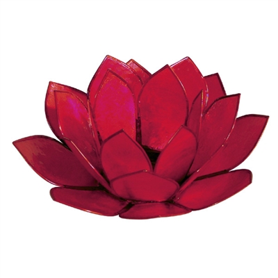Red Lotus Capiz Shell Tea Light Holder