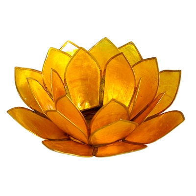 Yellow Lotus Capiz Shell Tea Light Holder