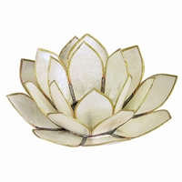 White Lotus Capiz Shell Tea Light Holder