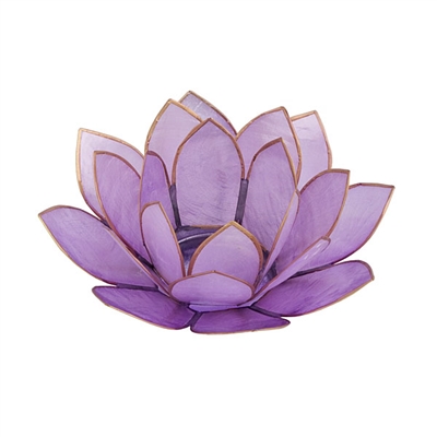 Pastel Lavender Lotus Capiz Shell Tea Light Holder
