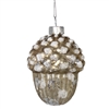 Acorn With Snow Glass Ornament