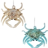Crab Glass Ornament