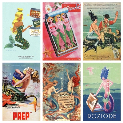 Vintage Ad Mermaids Mini Matchbox
