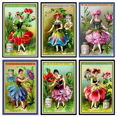 Vintage Floral Ad Mini Matchbox