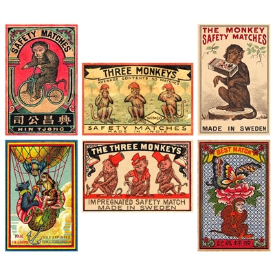 Vintage Monkey Ad Mini Matchbox