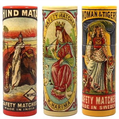 Vintage Women Ad Tube Matchboxes