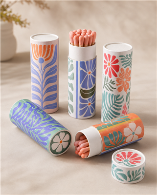 Scandi Floral Matchbox MatchTube