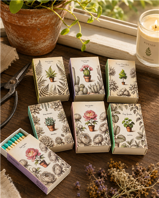 Tiny Potted Garden Mini Matchbox