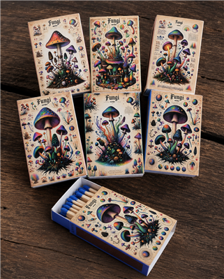 Funghi study matchbox collection Matchboxes