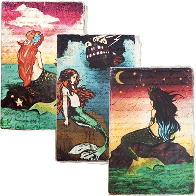 ADS*Watercolor Mermaid Journal Natural Deckle Paper Asst (1Pc)