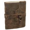 Leather Journal With Belt & Heart Lock