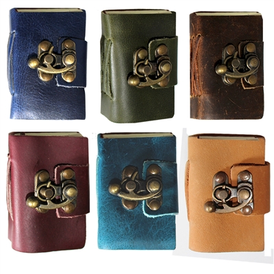 Colorful Leather Mini Journal w/Lock