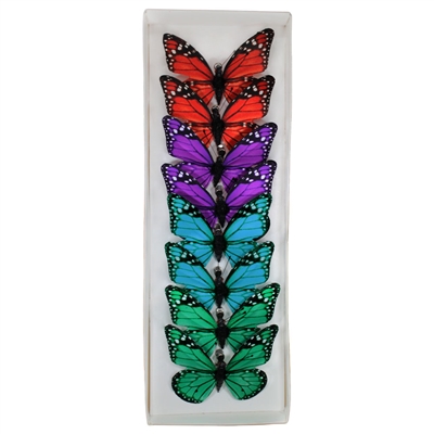Rainbow Monarch Paper Butterfly Clips