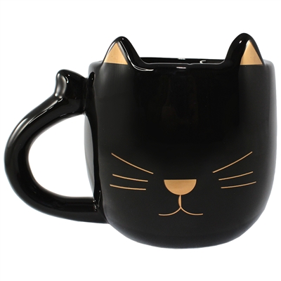 Tuxi Gold Cat Mug Black & Gold