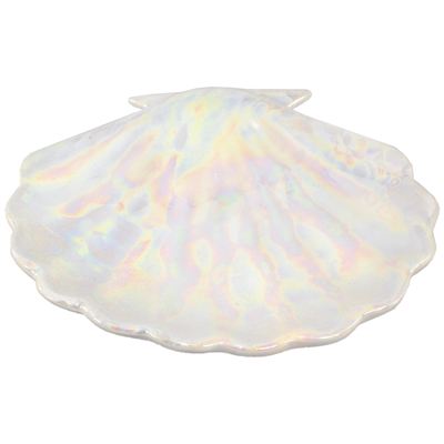Pearla Shell Tray White Iridescent