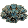 Ribbon Flower Blue Ceramic Tealight Holder