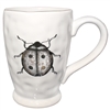 Ladybug Mug White Ceramic