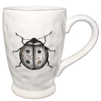 Ladybug Mug White Ceramic