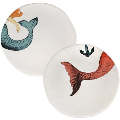 Round Mermaid and Merman Tail Plates