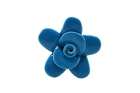 Flower Knob  Blue Ceramic