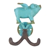 Flying Piglet Hook Antique Turquoise