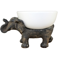 Elephant with Ceramic Bowl