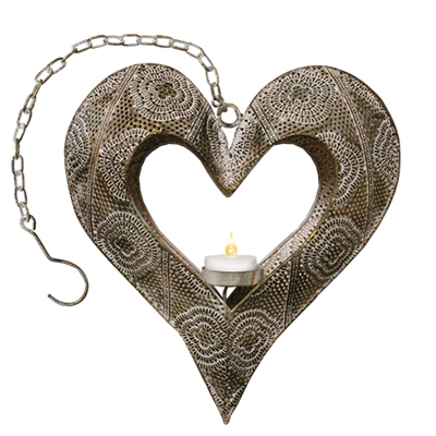 Ashia Metal Heart Lantern Decor