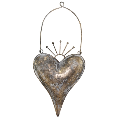 Zara Hanging Metal Heart Antq Bronze