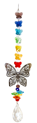 Chakra Butterfly Chrystal Pendant Strand
