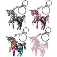 Sequin Unicorn Key Chain & Clip
