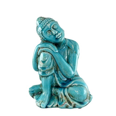 Resting Buddha Blue Ceramic