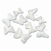 Butterfly Garland White w/Silver Glitter