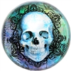 Blue Ivy Skull Glass Dome Paperweight