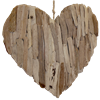 -Folk Craft Wood Cut Solid Heart Lrg