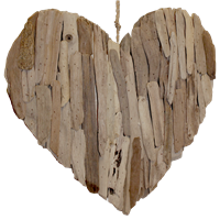 -Folk Craft Wood Cut Solid Heart Lrg