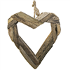 Folk Craft Wood Cut Open Heart Sml