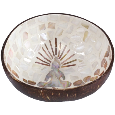 Coconut Bowl Mother of Pearl Inlay