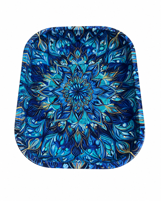 Blue Mandala Metal Tray