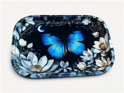Blue Morpho Moonlit Metal Tray