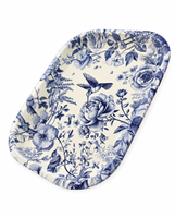Blue Toile Hummingbird Metal Tray