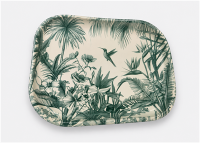 Green Tropical Hummingbird  Metal Tray