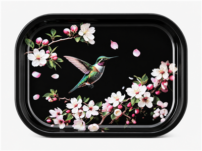 Hummingbird Blossoms Metal Tray