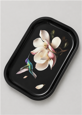 Hummingbird Magnolia  Metal Tray
